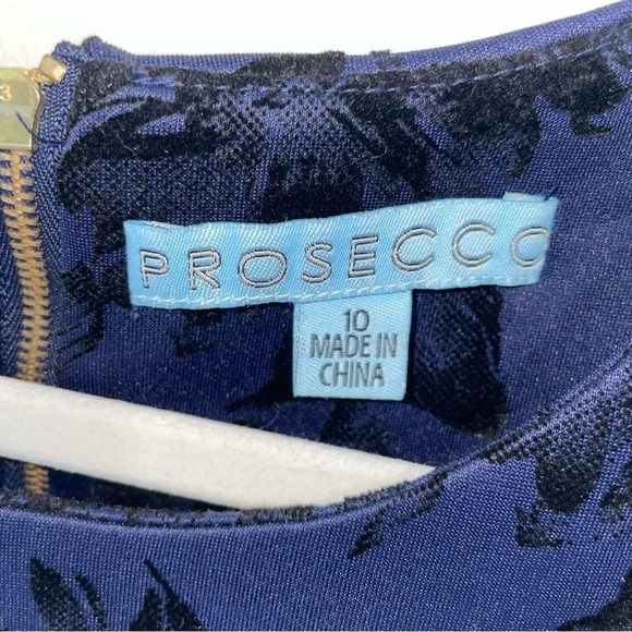 Prosecco NWT Floral Wendy Navy Mini cold shoulder dress Size 10 - Picture 6 of 8